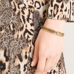 Chico's Goldtone Animal-Print Thin Cuff Bracelet